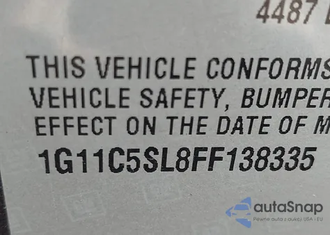 2015 Chevrolet Malibu 1Lt from USA, damaged, VIN 1G11C5SL8FF138335